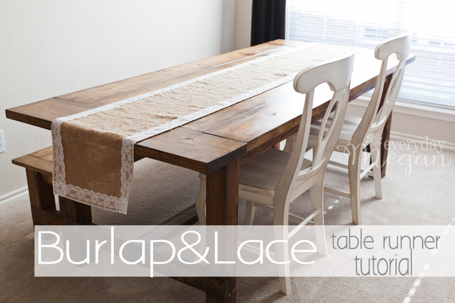 DIY Burlap and Lace Table Runner Tutorial