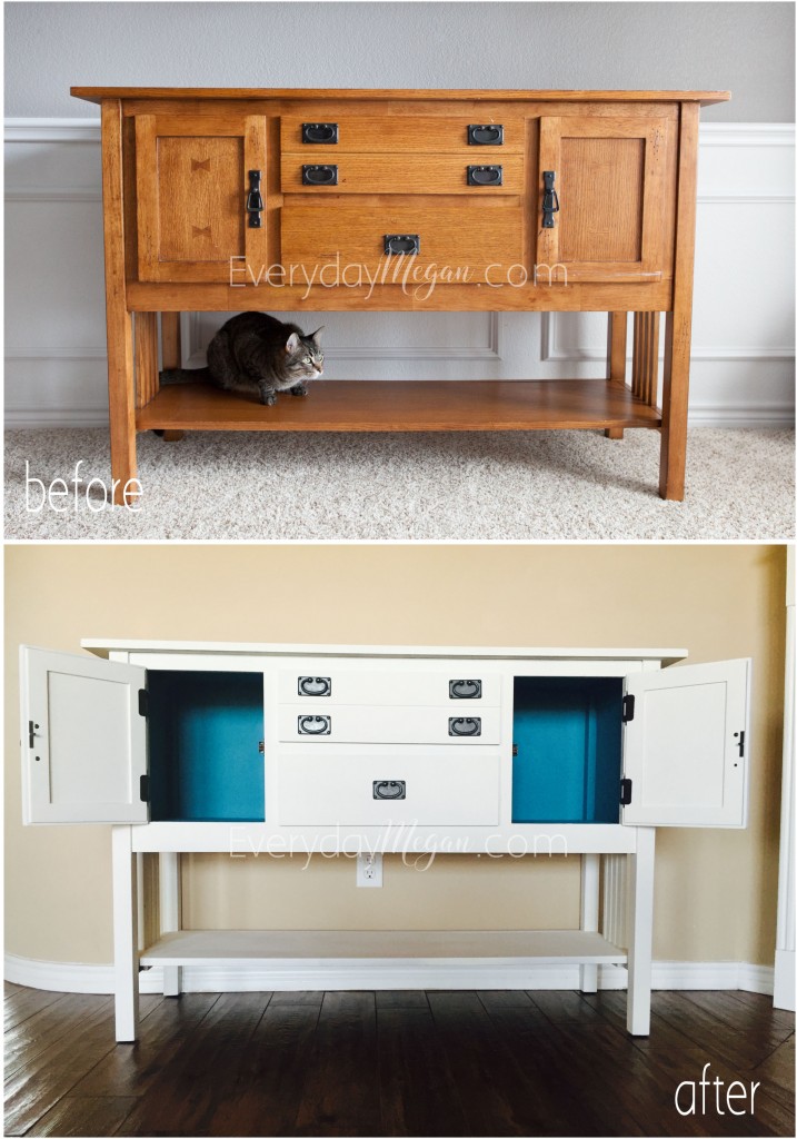 Buffet Table Before & After - EverydayMegan.com