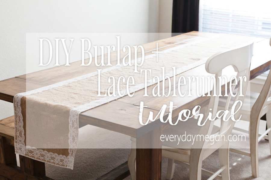 DIY Burlap and Lace Table Runner