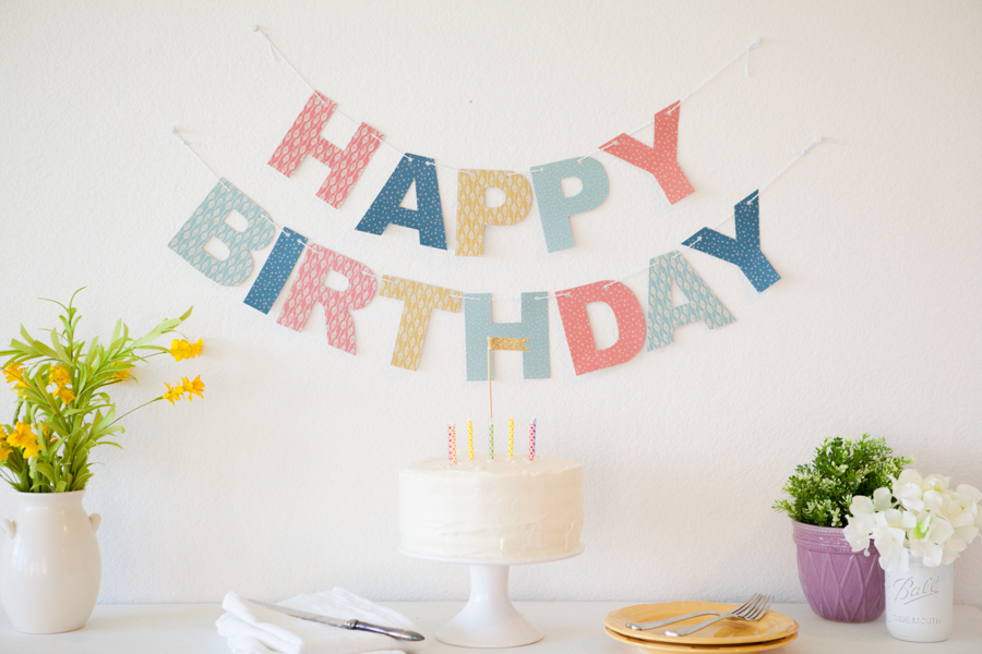 happy birthday cake banner printable