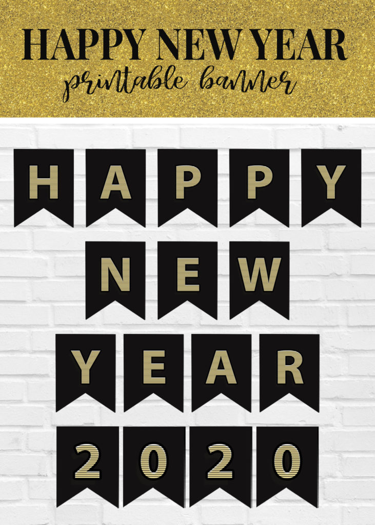 Happy New Year Printable Banner.