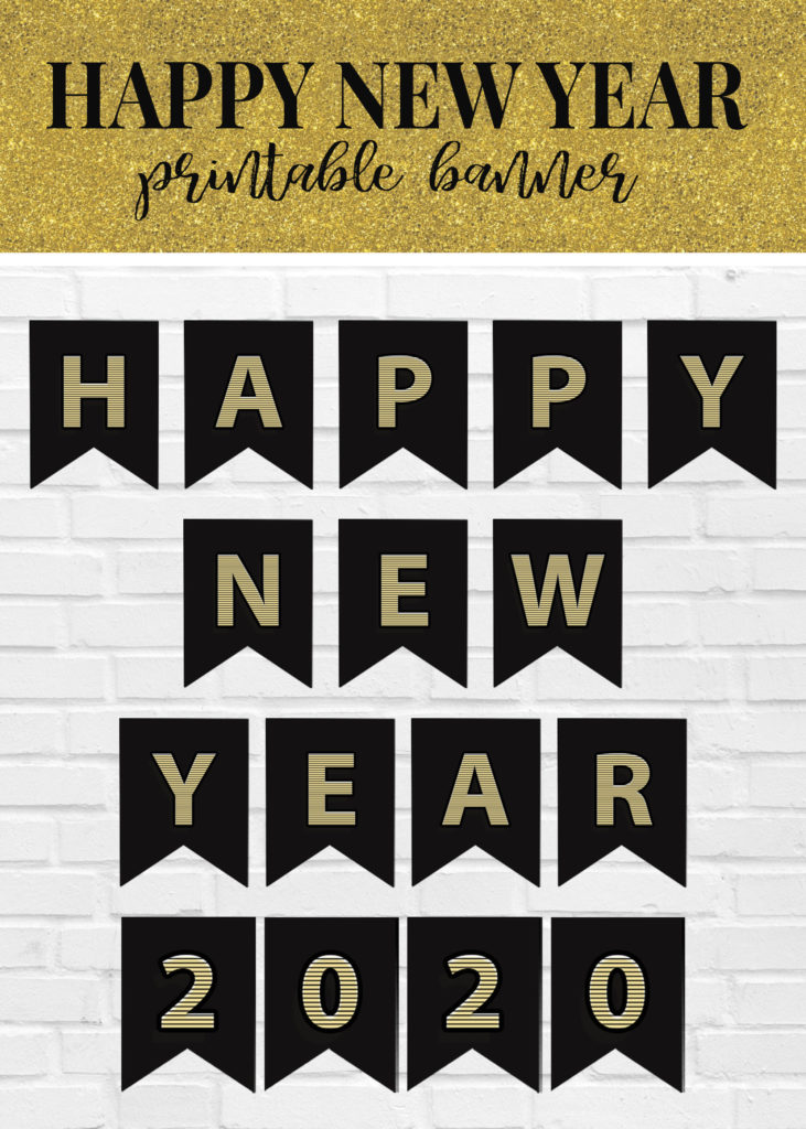 Printable Happy New Year Banner 2020 Everyday Megan