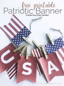 Free Printable Patriotic Banner - Everyday Megan