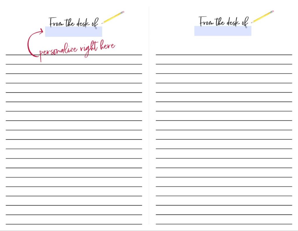 How to make a DIY personalized notepad + free printable template. Great teacher gift idea!
