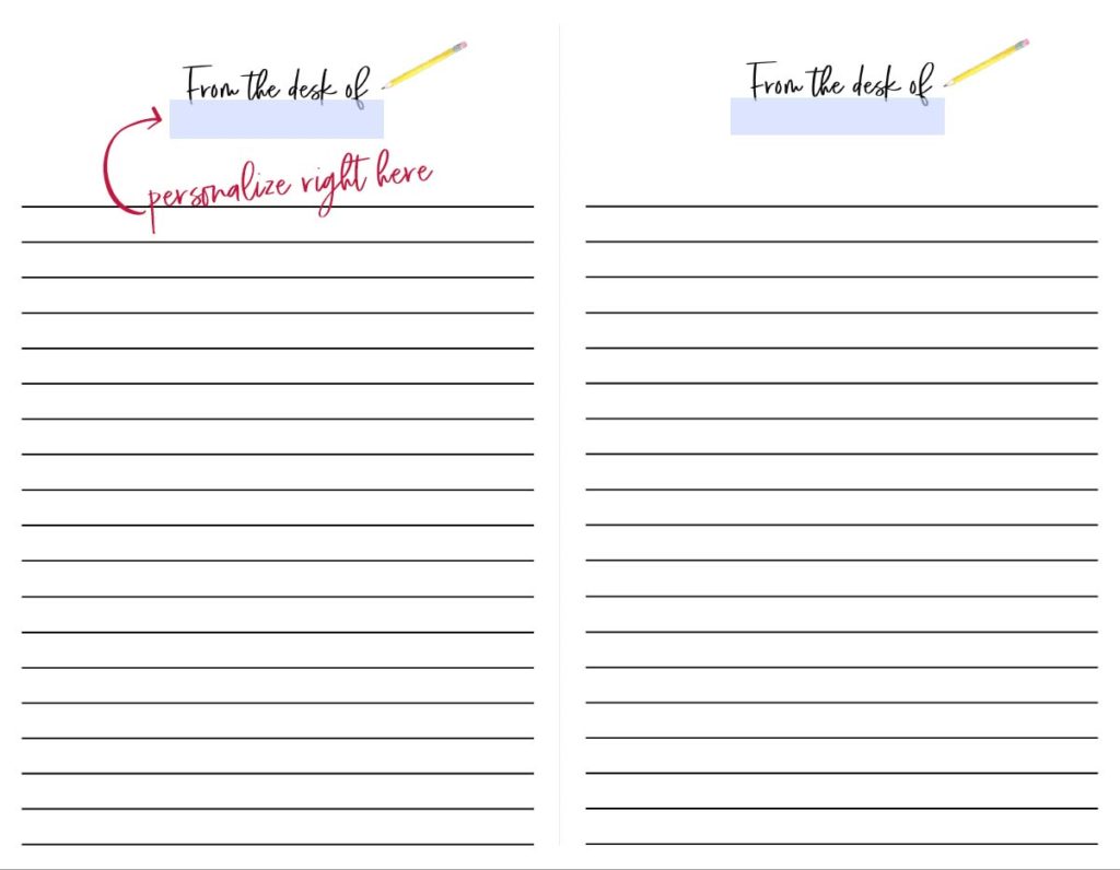 Printable Notepad