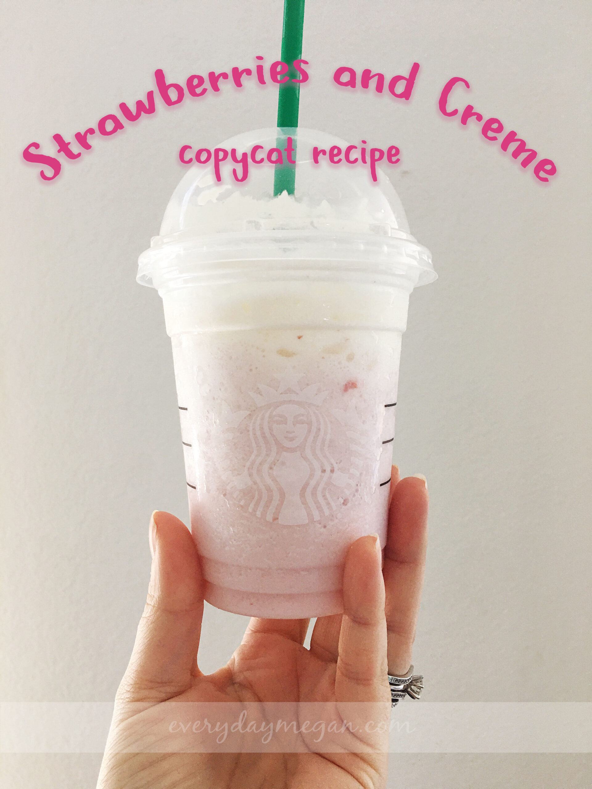 With the help of a few simple ingredients, make a yummy Strawberries and Creme Frappaccino at home!