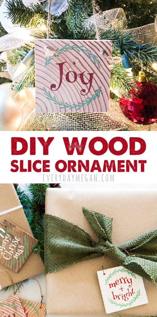 How to make a wood slice Christmas ornament.