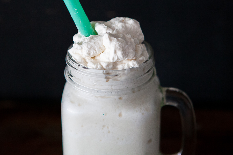 How to make a homemade vanilla bean frappuccino without ice cream.